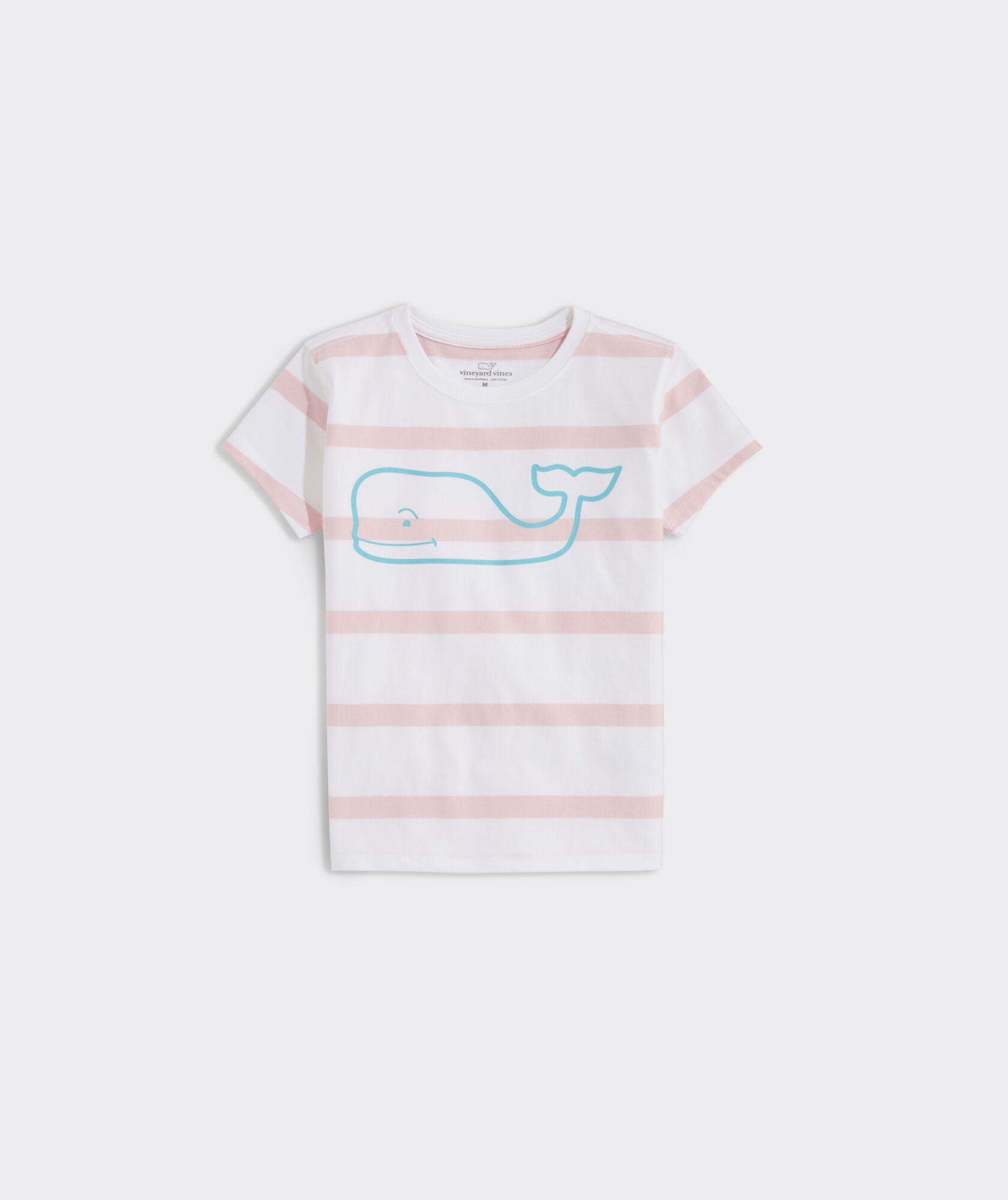 Girls' Striped Whale Outline Short-Sleeve Tee