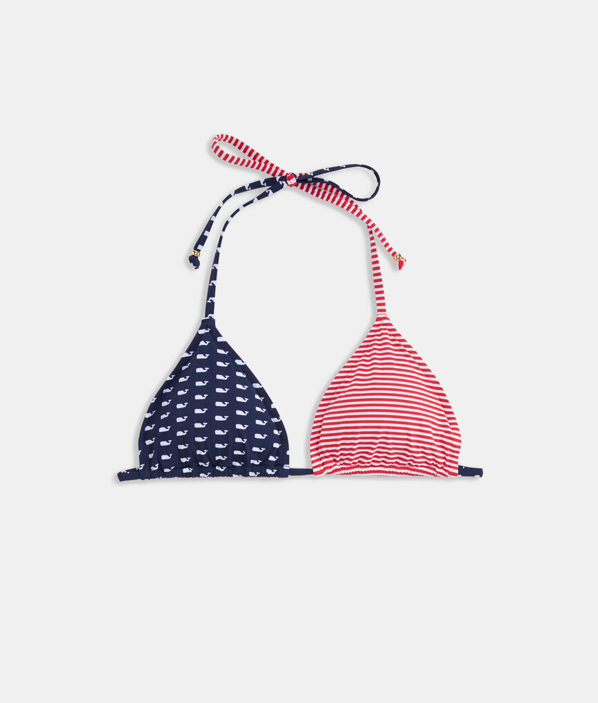 Whales & Stripes String Bikini Top