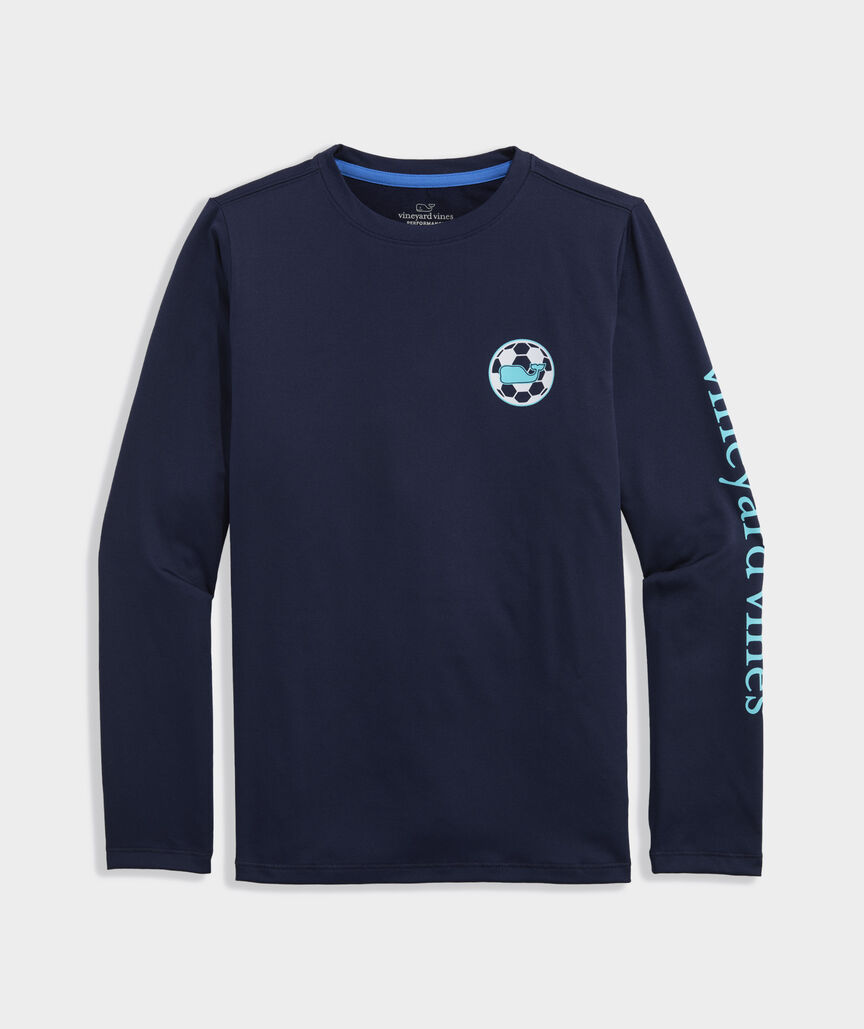 Boys' Performance Soccer Whale Dot Long-Sleeve Harbor Sun Tee