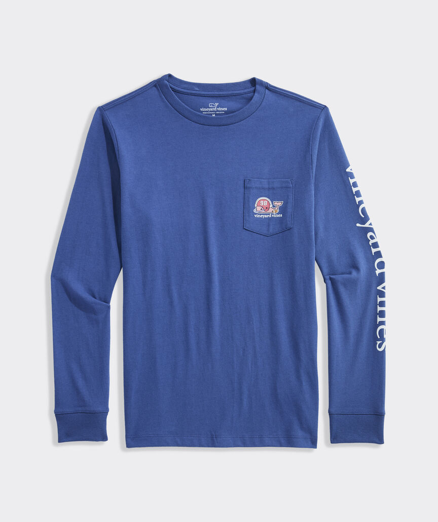 Boys' Football Whale Long-Sleeve Pocket Tee