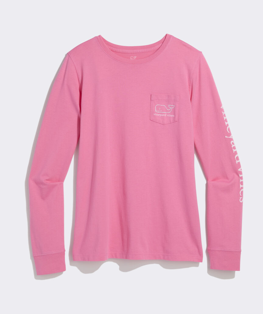 Women's Vintage Whale Long-Sleeve Pocket Tee
