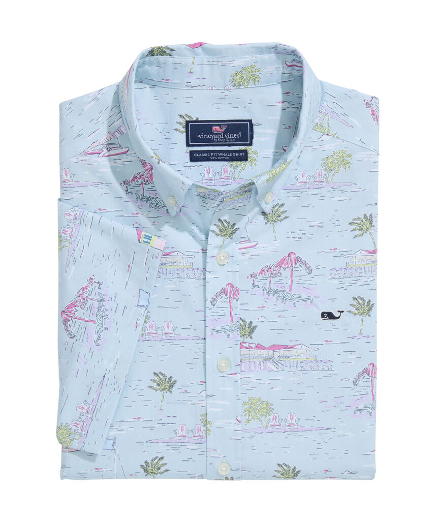 OUTLET Poplin Short-Sleeve BVI Scenic Shirt