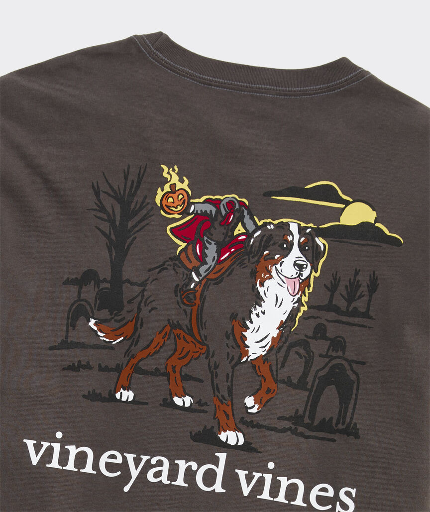 Headless Horseman Dog Long-Sleeve Pocket Tee