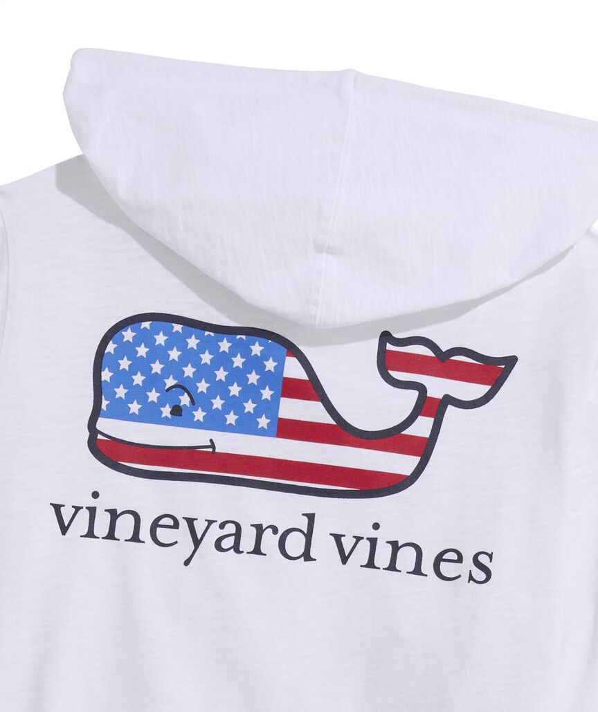 LS Flag Whale Slub Hoodie