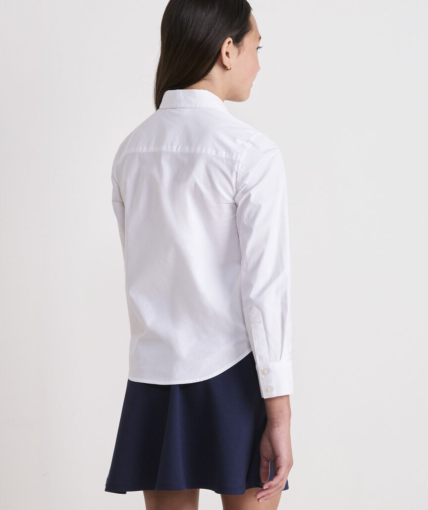 Girls' Poplin Button-Down