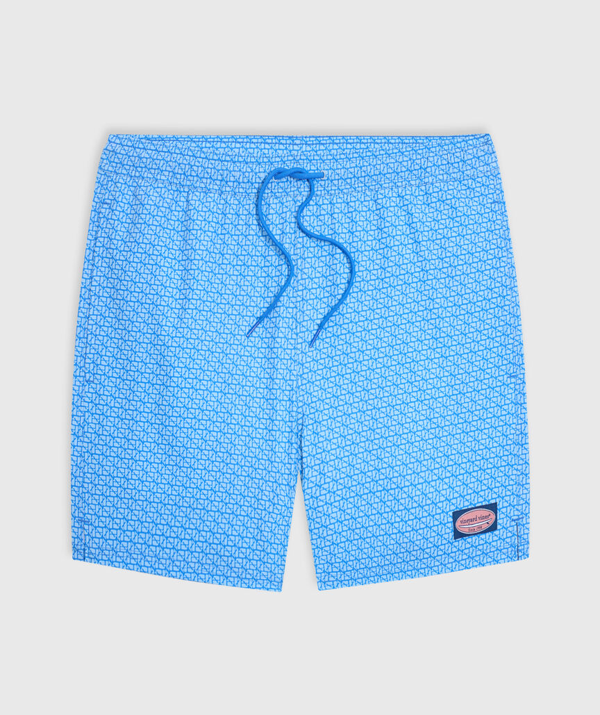 OUTLET 5 Inch Puzzle Whale Chappy Swim Trunks