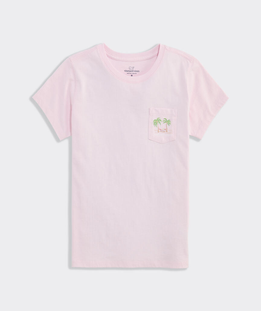 Girls' USA Hammock Watercolor Scenic Short-Sleeve Pocket Tee