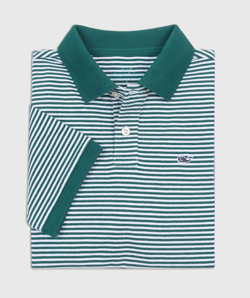 OUTLET Boys' Striped Stretch Pique Polo