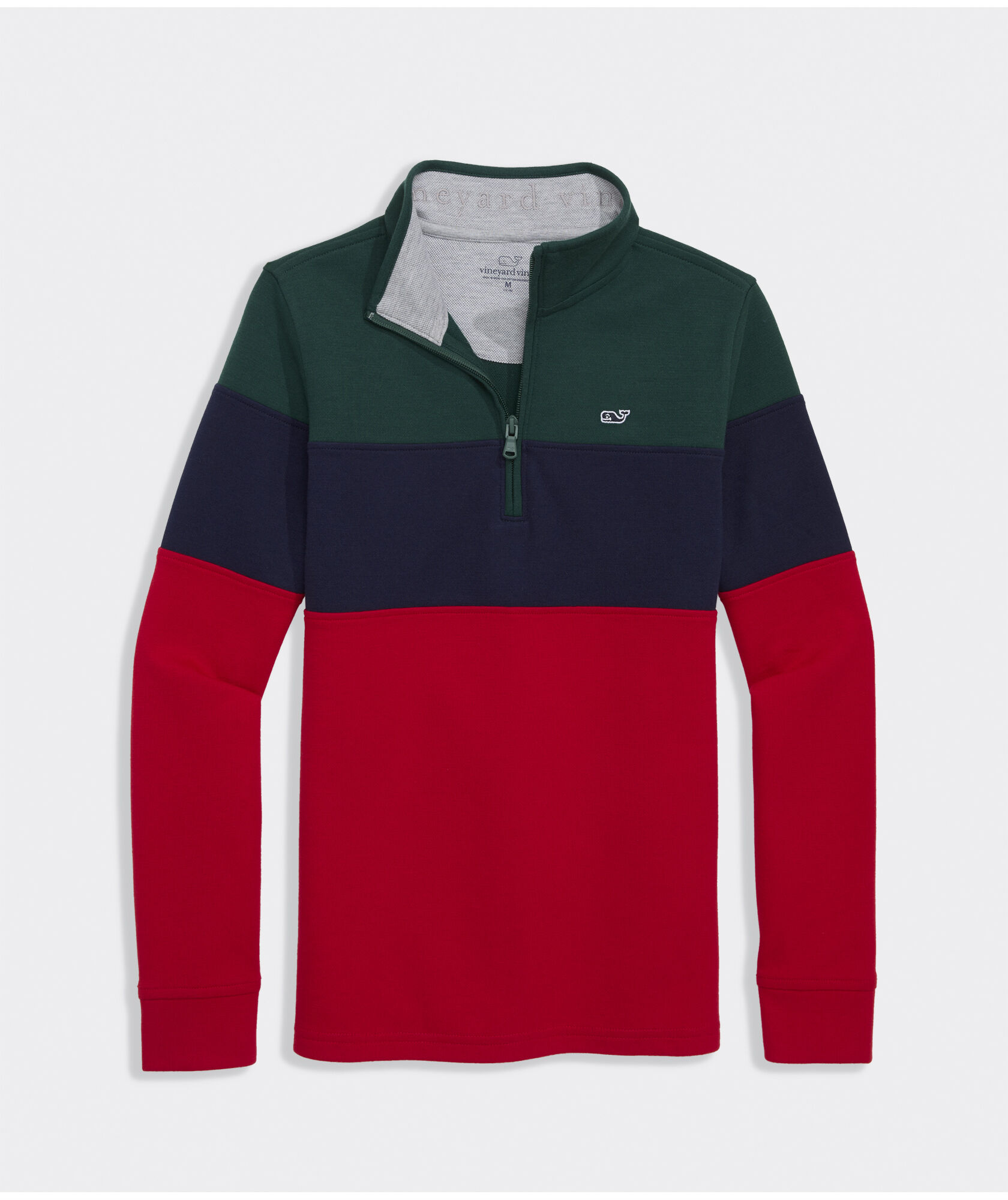 Shop Boys' Tri-Color Blocked Saltwater Quarter-Zip at vineyard vines
