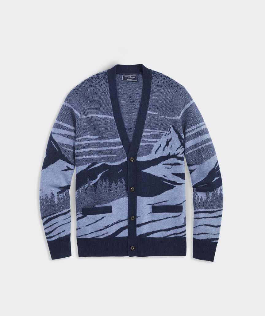 Merino Wool Mountain Scenic Cardigan
