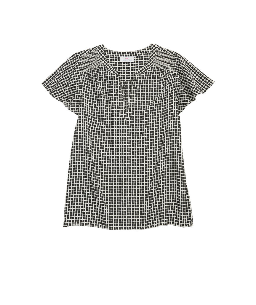 OUTLET Women's Printed Flutter-Sleeve Blouse