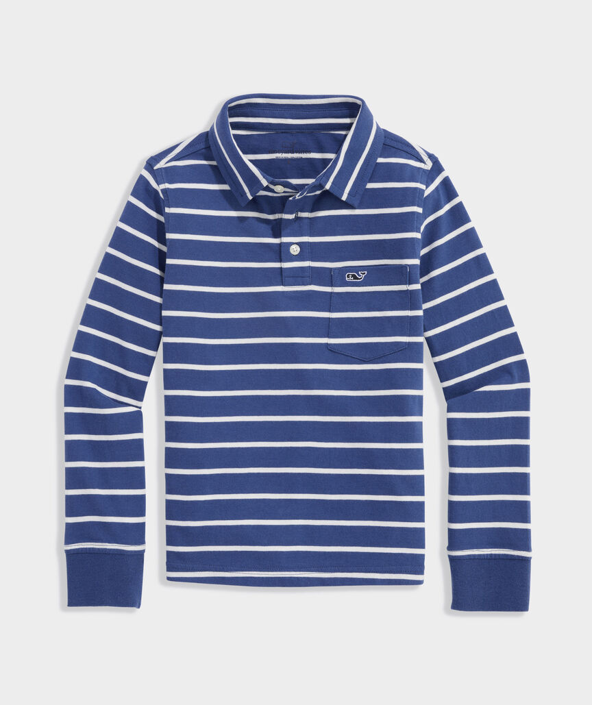 Boys' Striped Long-Sleeve Surf Polo