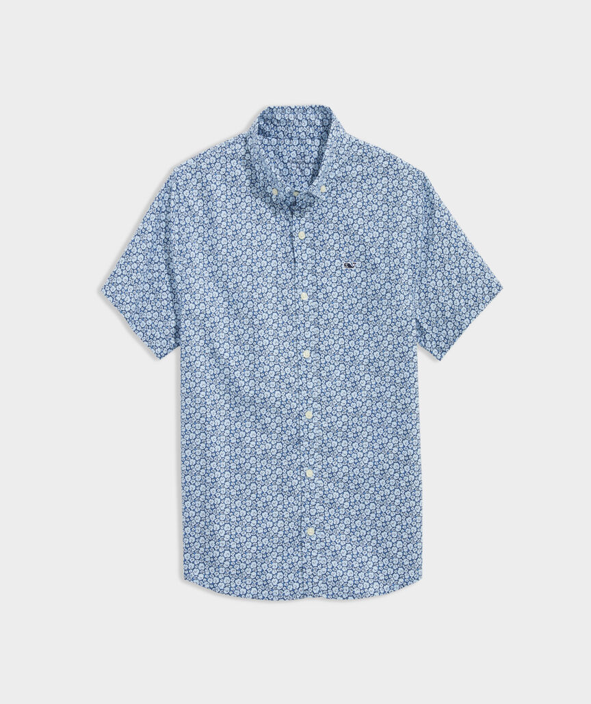Boys' Cotton Short-Sleeve Floral Shirt