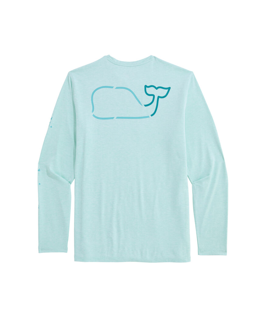 OUTLET Whale Outline Long-Sleeve Performance Tee