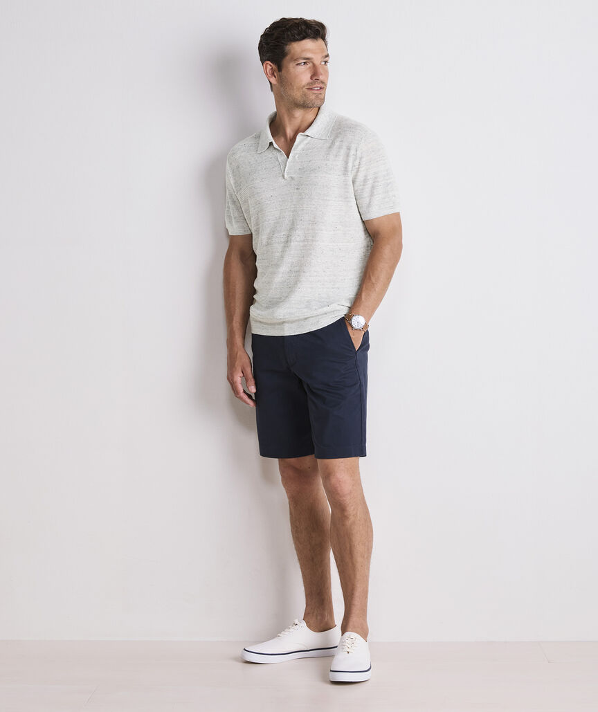 Linen Blend Sweater Polo
