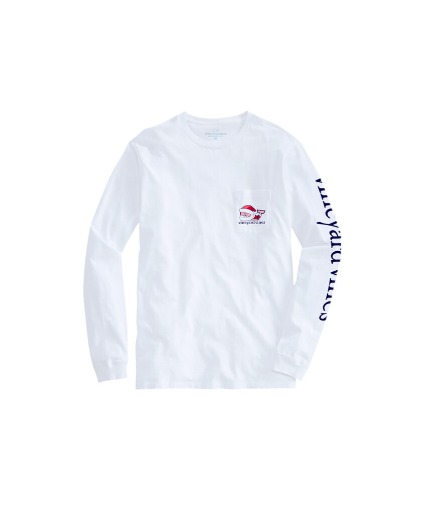 OUTLET Santa Claus Presents Whale Long-Sleeve Pocket Tee