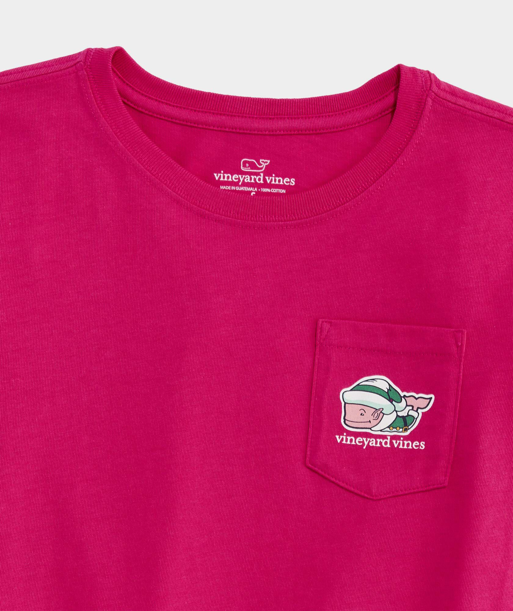 Girls' Elf Glitter Whale Long-Sleeve Pocket Tee