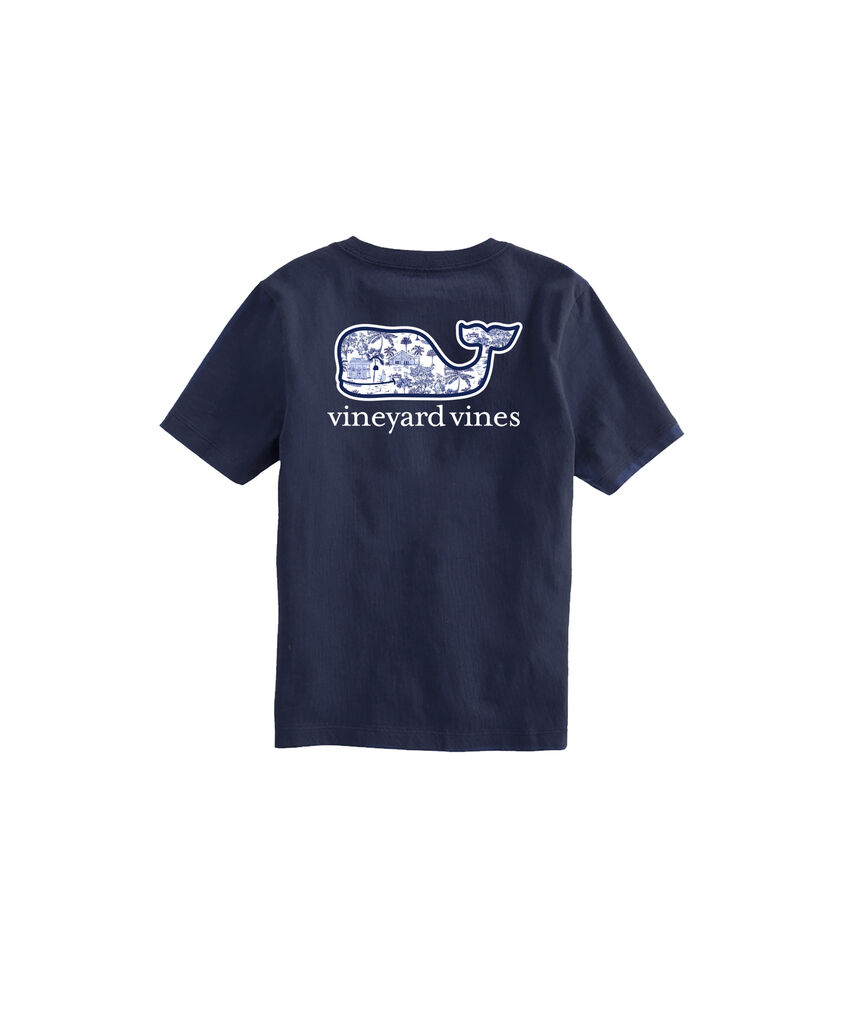 OUTLET Girls' Gasparilla Scene Whale Short-Sleeve Pocket Tee
