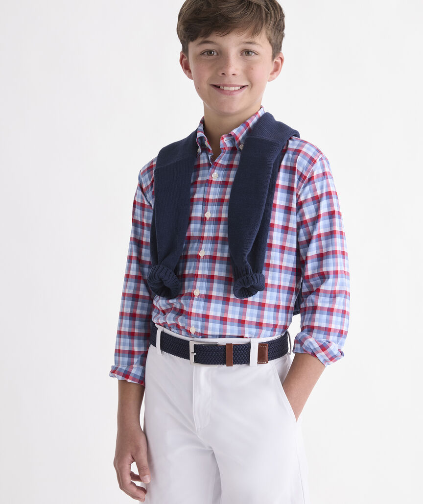 Boys' Performance Grenadine Check Featherweight Shirt