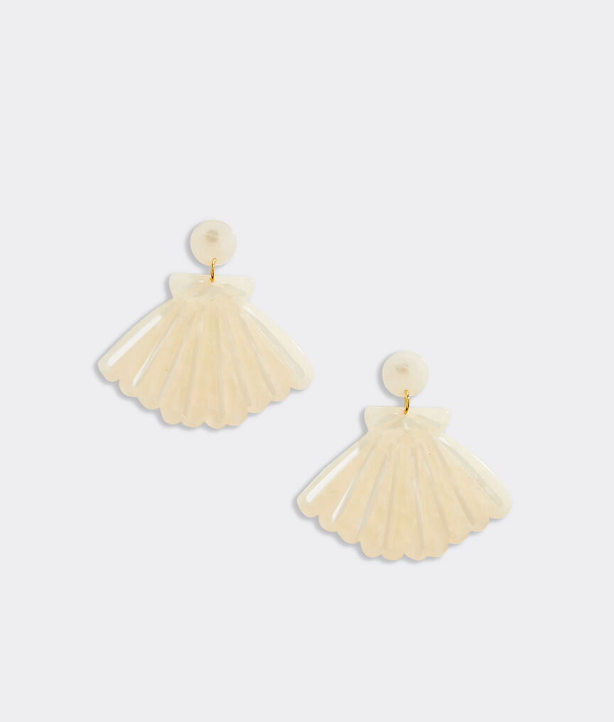 Scallop Shell Resin Earrings
