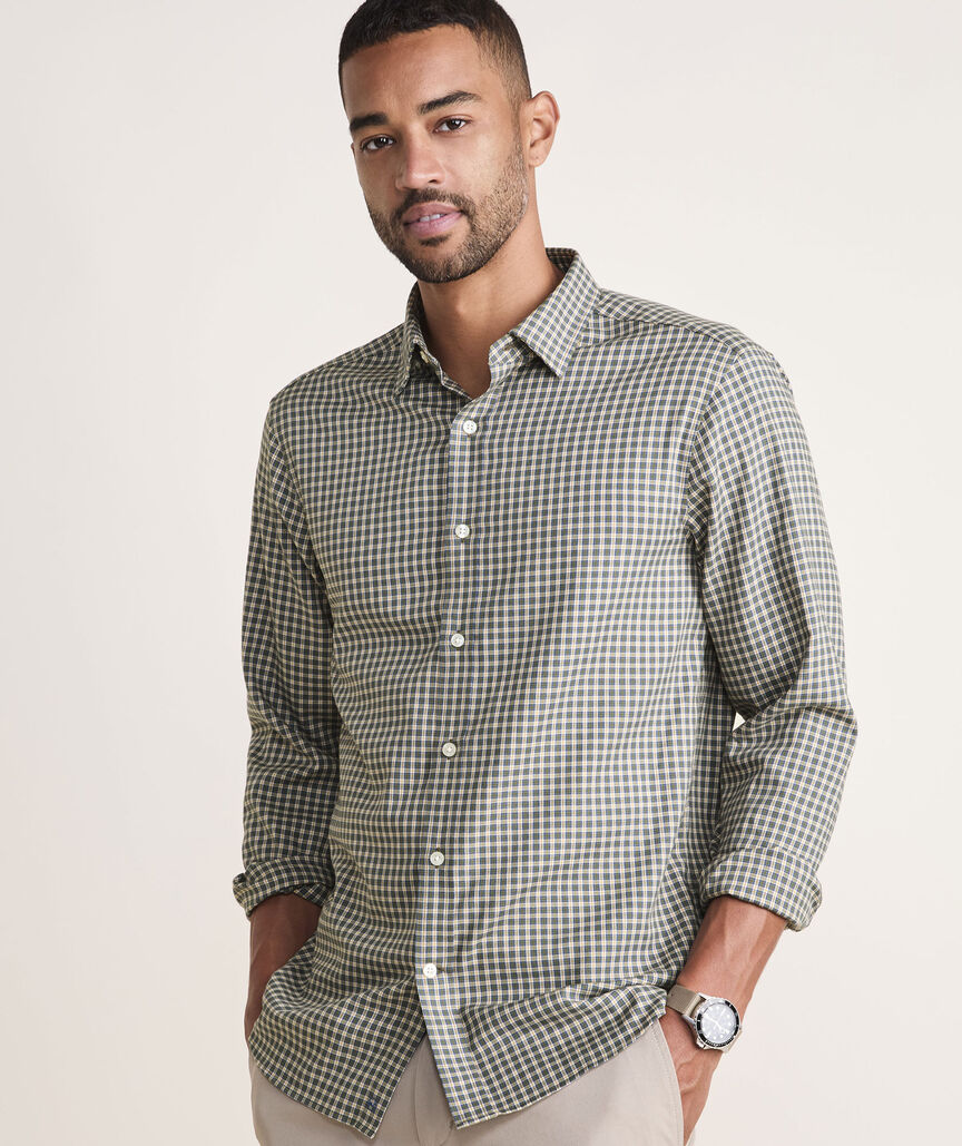 On-The-Go Brushed Twill Check Shirt