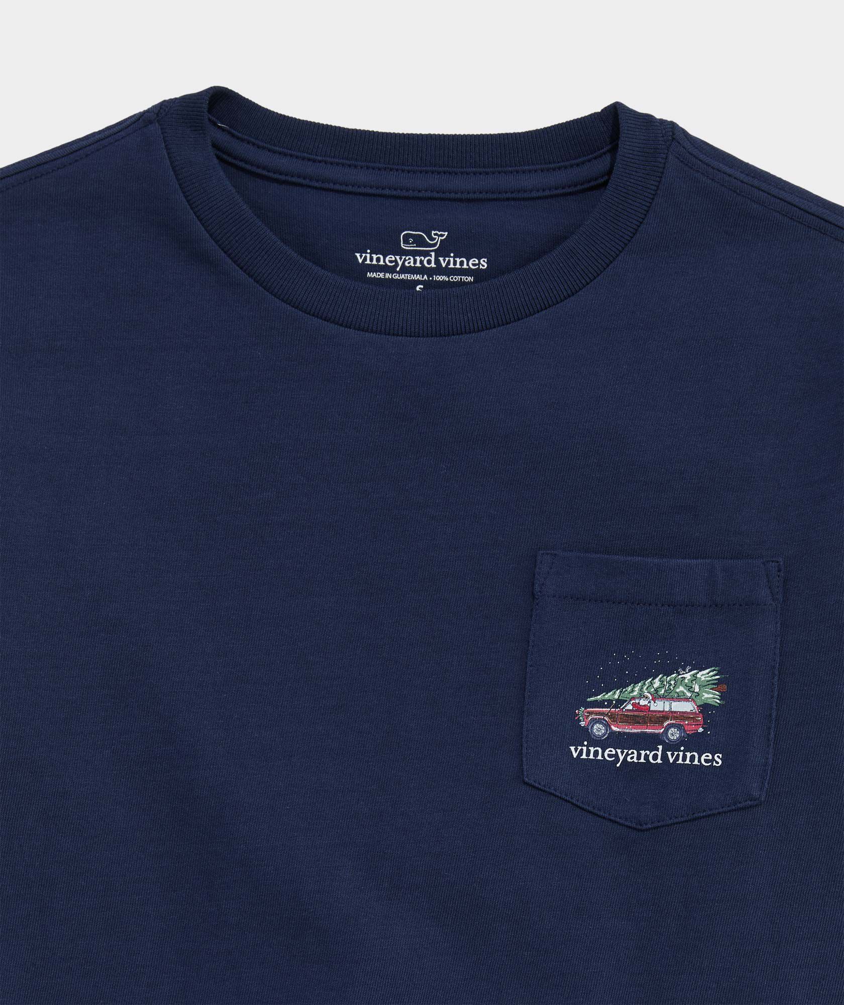 Boys' Holiday Tree Long-Sleeve Pocket Tee