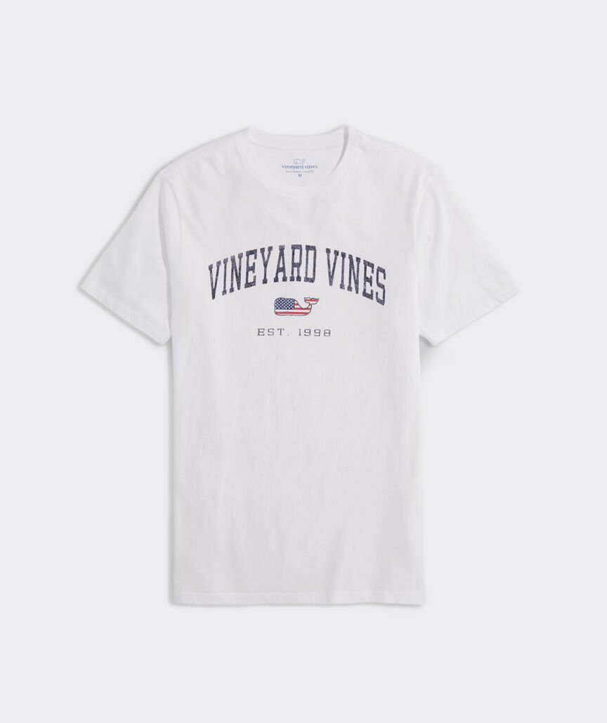 Heritage Wash Vineyard Vines Flag Whale Short-Sleeve Tee