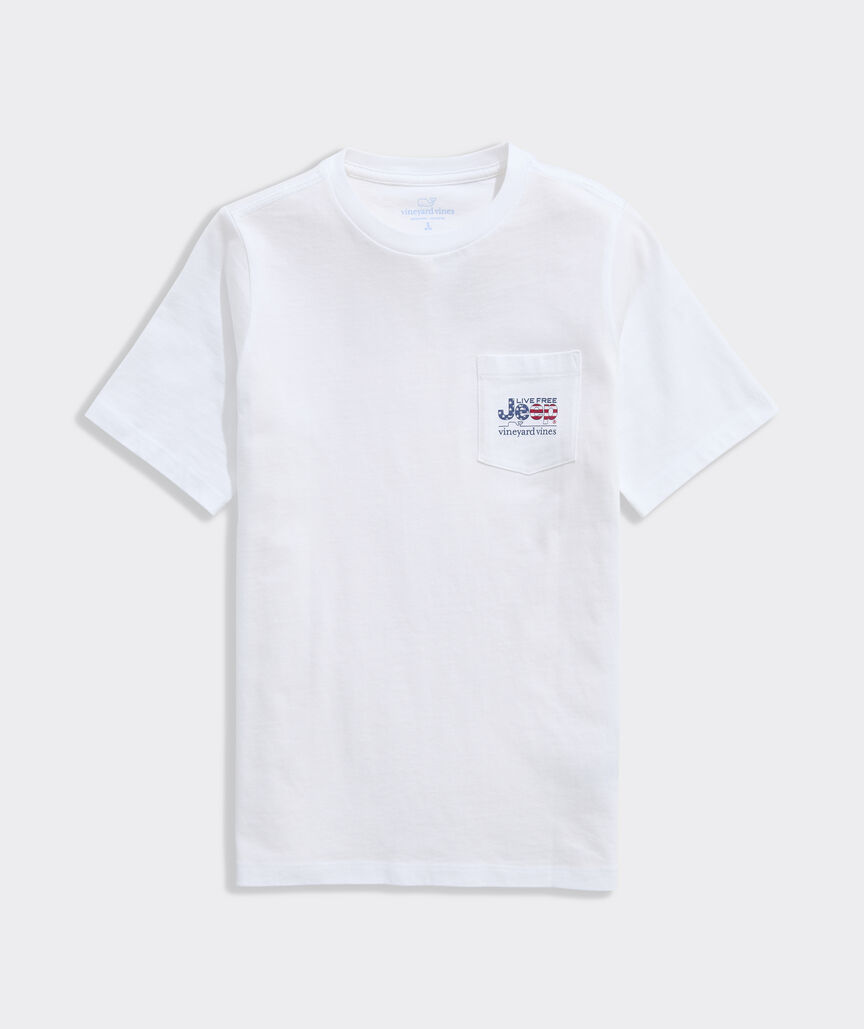 Jeep Collection Boys' Live Free Short-Sleeve Pocket Tee