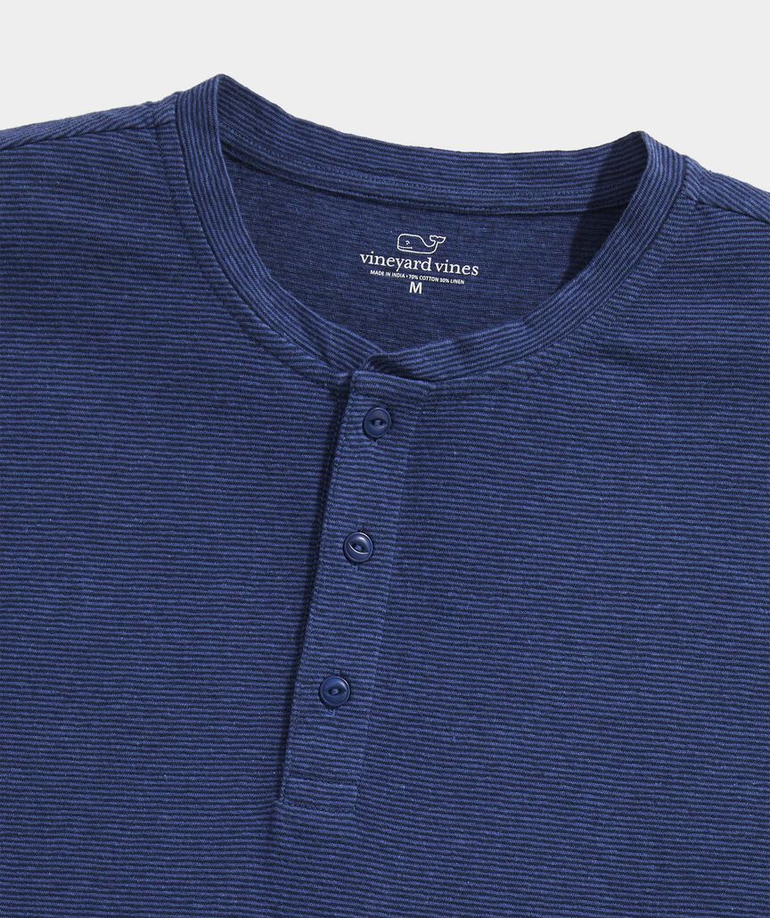 Cotton Linen Short-Sleeve Henley