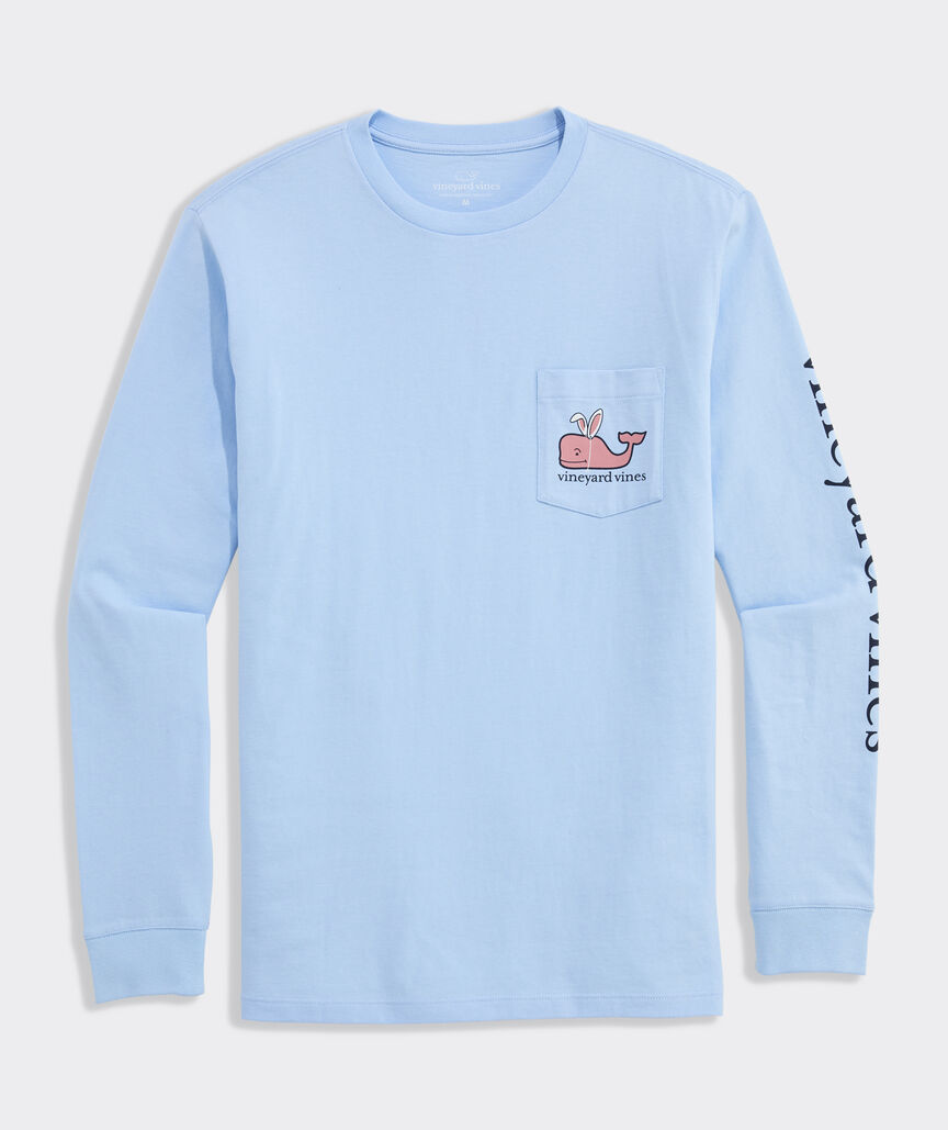 Easter Whale Long-Sleeve Pocket Tee