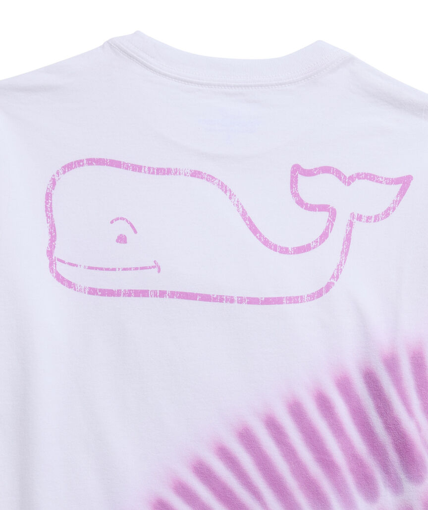 OUTLET Girls' Sunset Tie-Dye Vintage Whale Long-Sleeve Pocket Tee