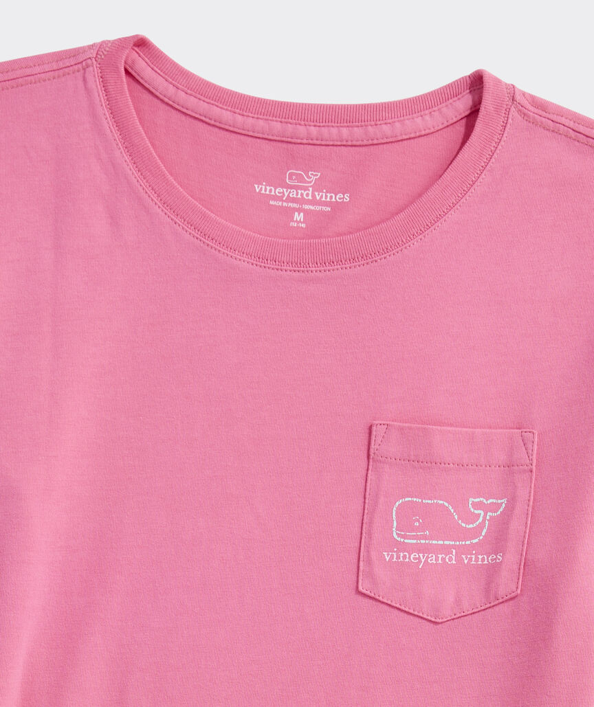 Girls' Two-Toned Vintage Whale Long-Sleeve Pocket Tee