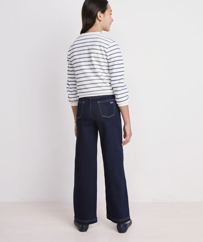 Girls' Wide-Leg Stretch Jeans