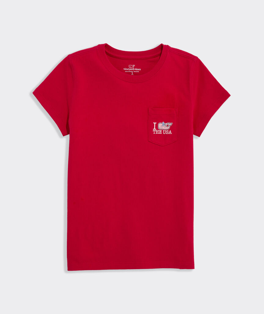 Girls' I Whale the USA Short-Sleeve Pocket Tee