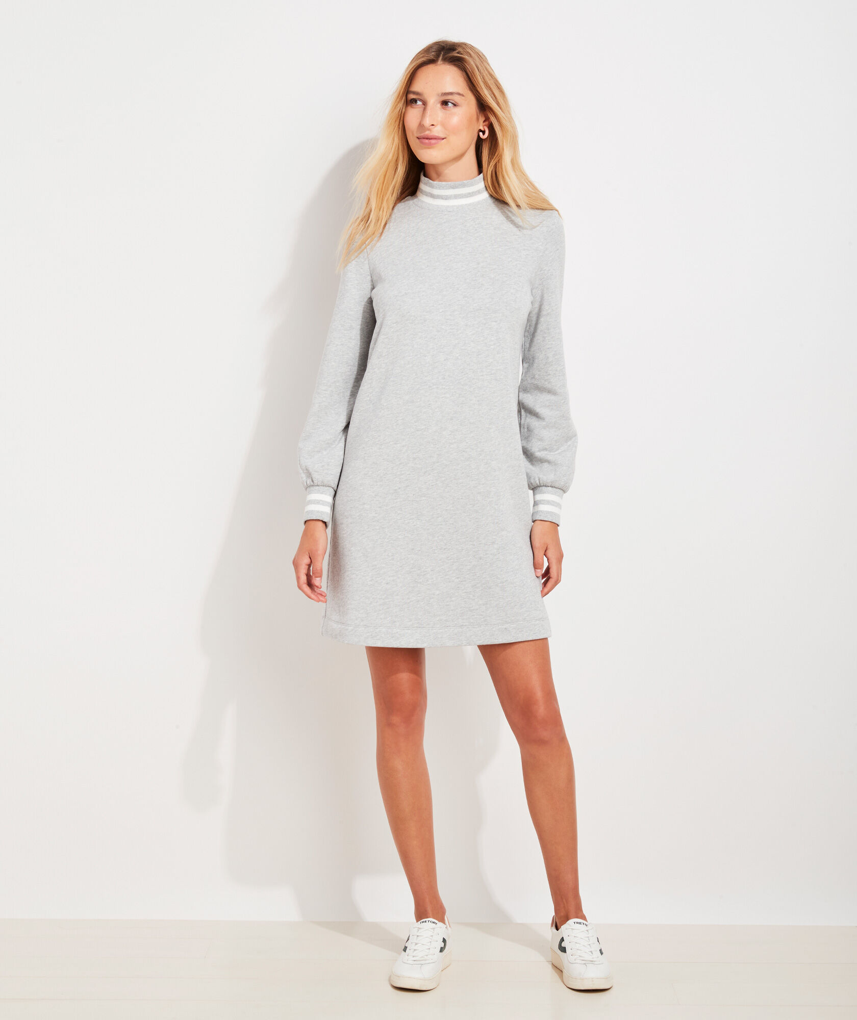 Shop Varsity Tipped Sweatshirt Dress at 