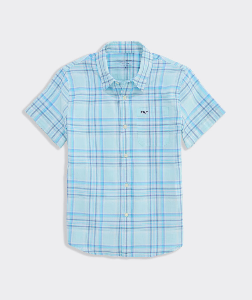 Boys' Cotton Bungalow Plaid Short-Sleeve Shirt