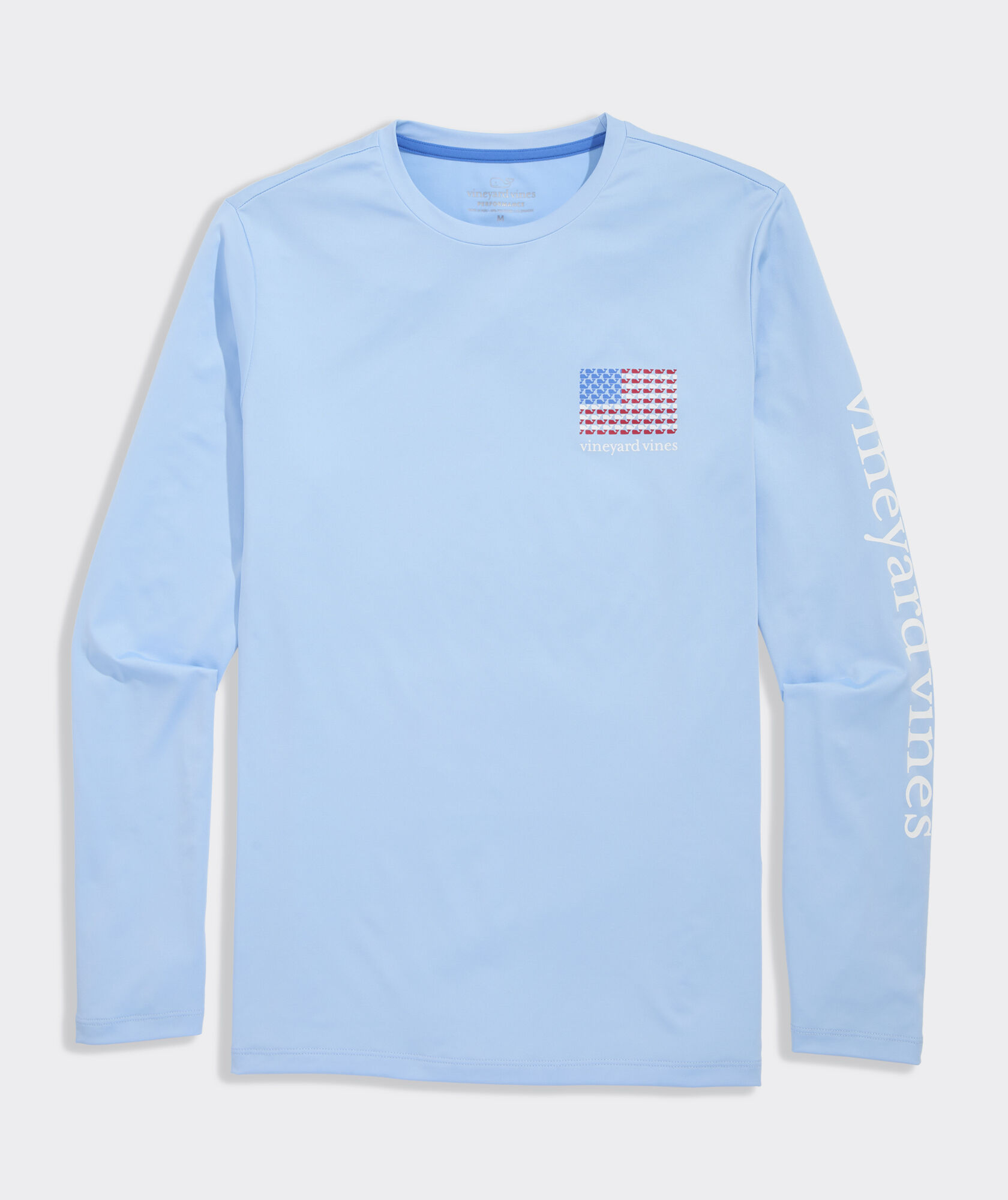 Performance American Flag Whales Long-Sleeve Harbor Tee