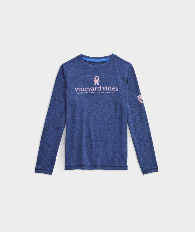 Limited-Edition Kids Breast Cancer Awareness Camo Long-Sleeve Harbor Performance Tee