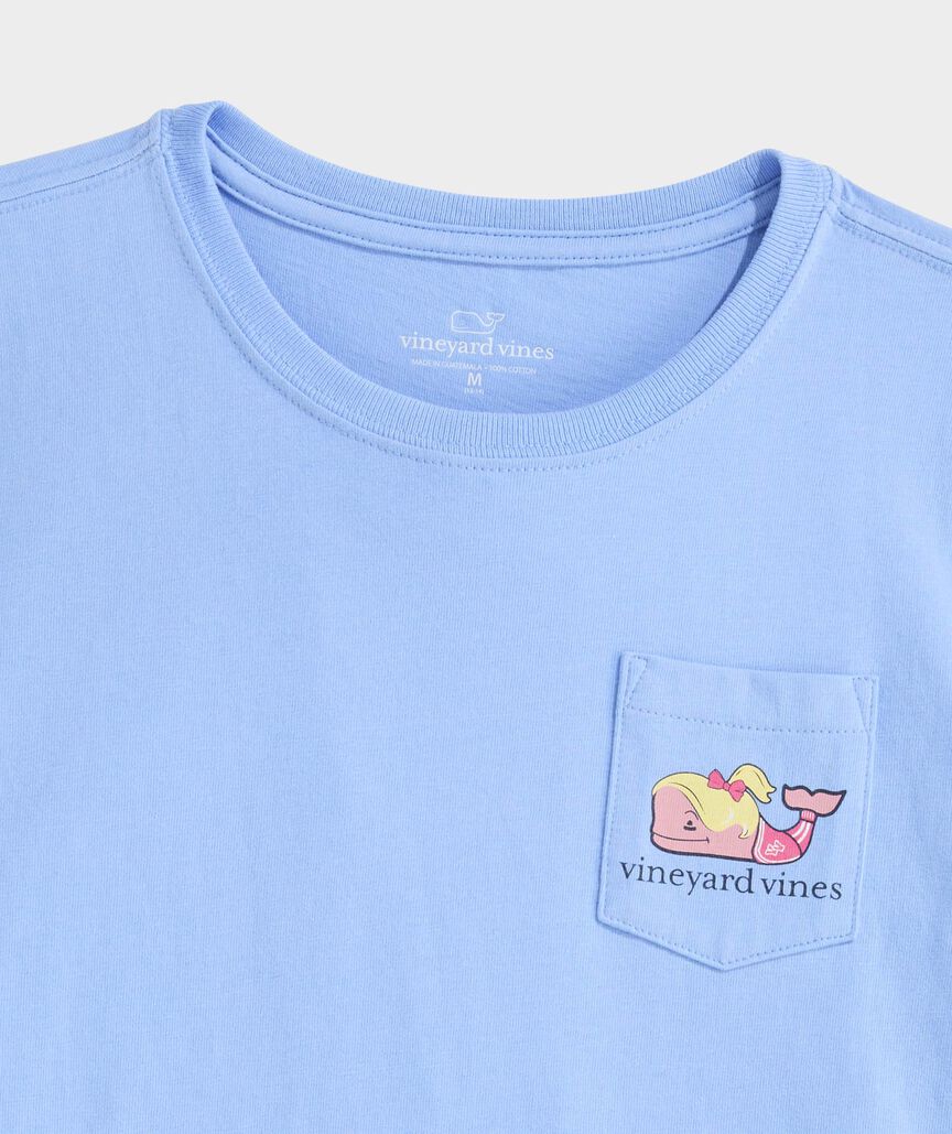 Girls' Glitter Softball Whale Short-Sleeve Pocket Tee