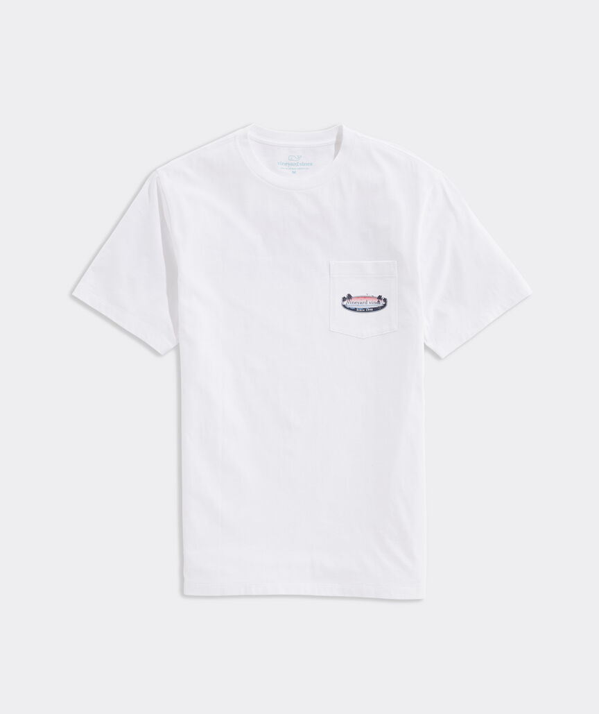 Americana Sunset Surf Logo Short-Sleeve Pocket Tee