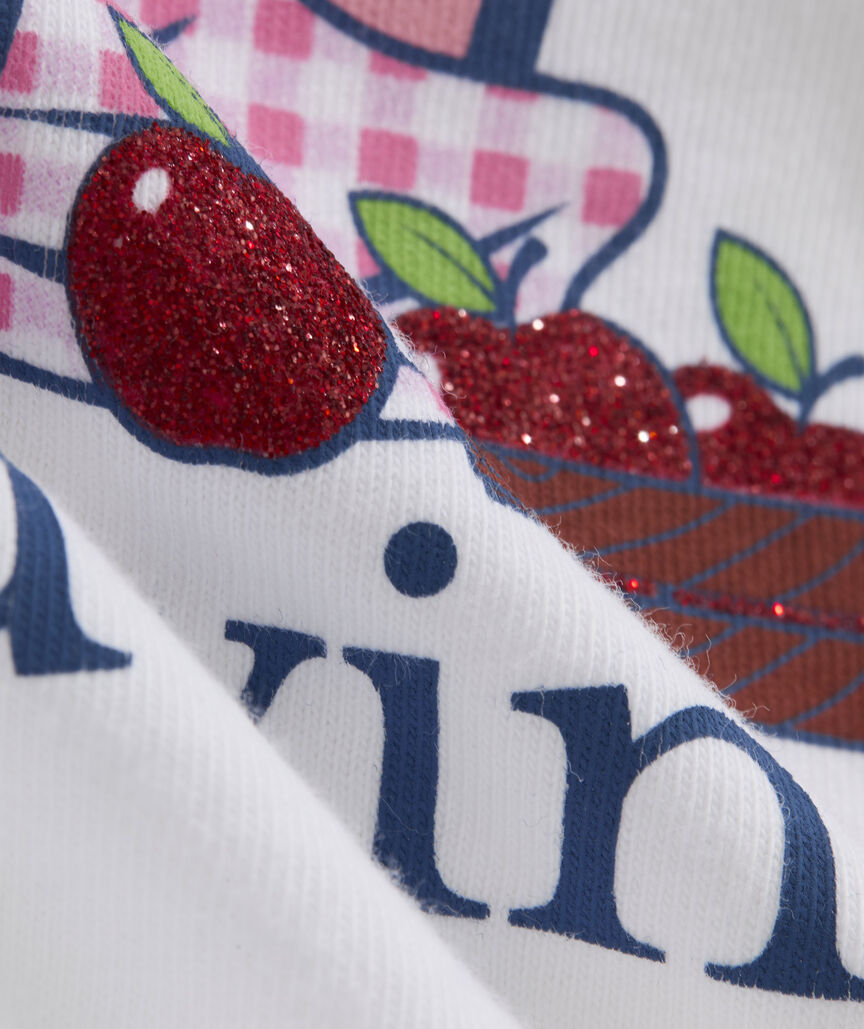 Girls' Apple Picking Whale Long-Sleeve Pocket Tee