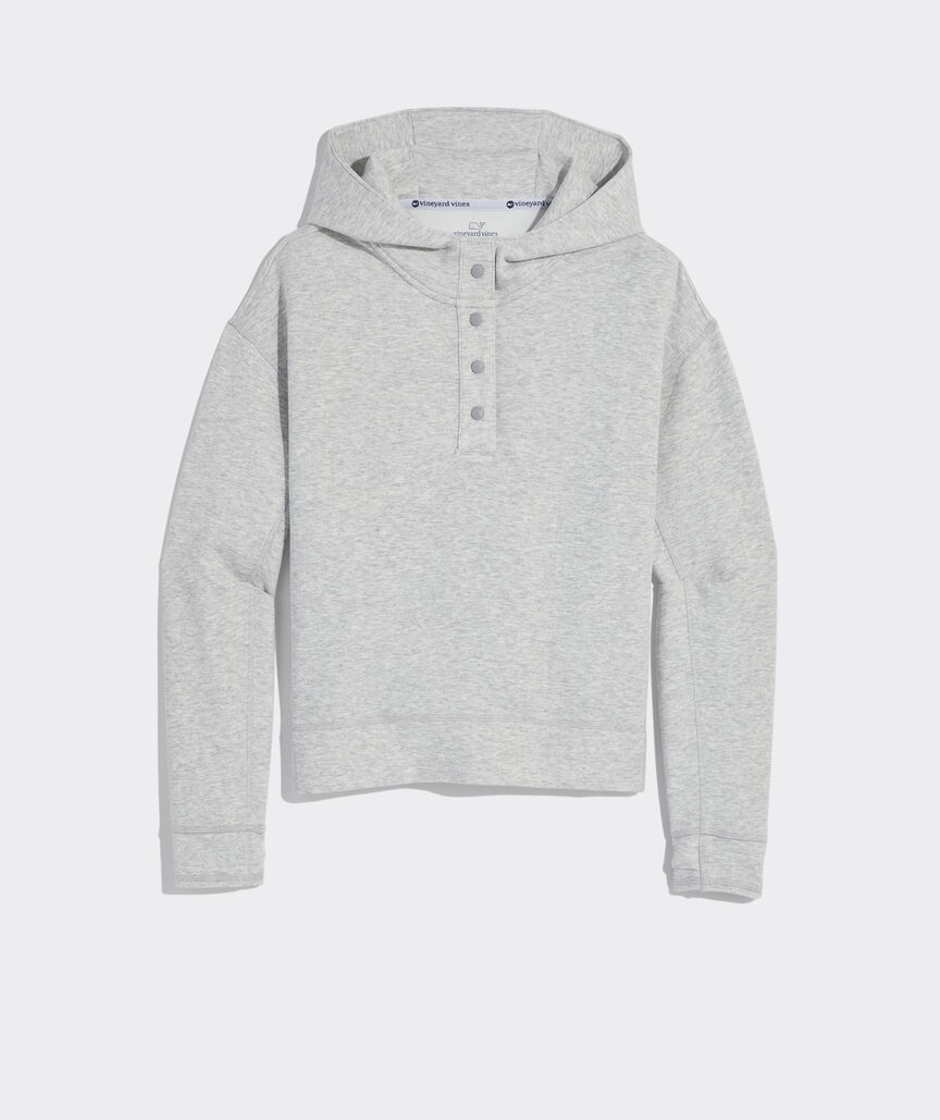 Simple Snug Snap Hooded Pullover