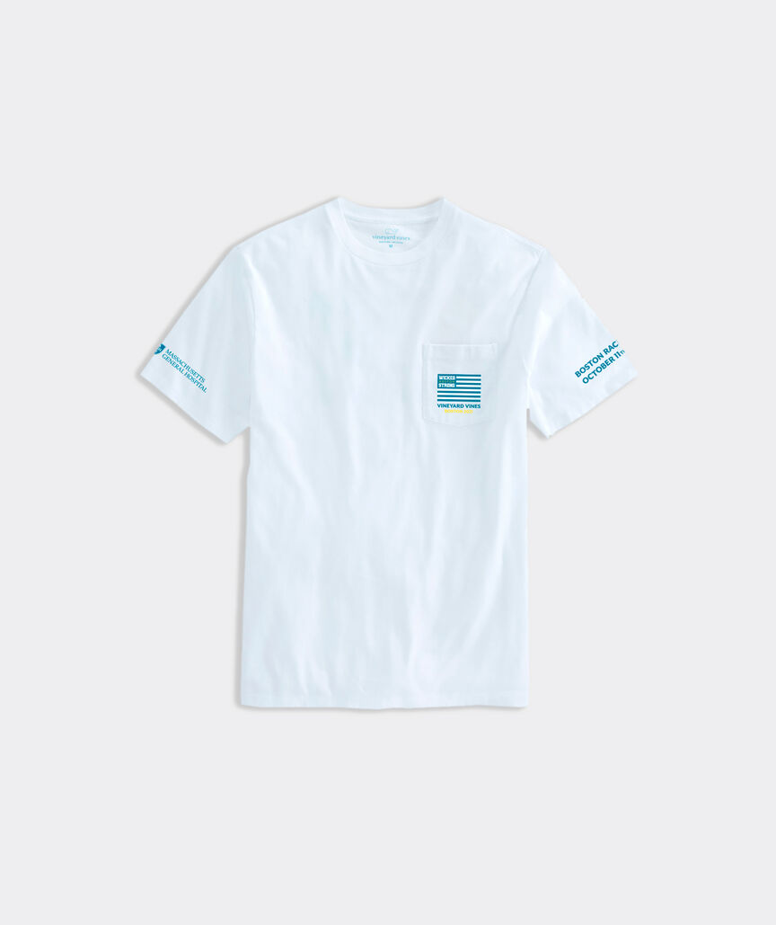 Wicked Strong Boston Marathon Flag Short-Sleeve Pocket Tee