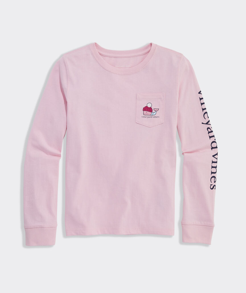 Girls' Après Ski Glitter Whale Long-Sleeve Pocket Tee