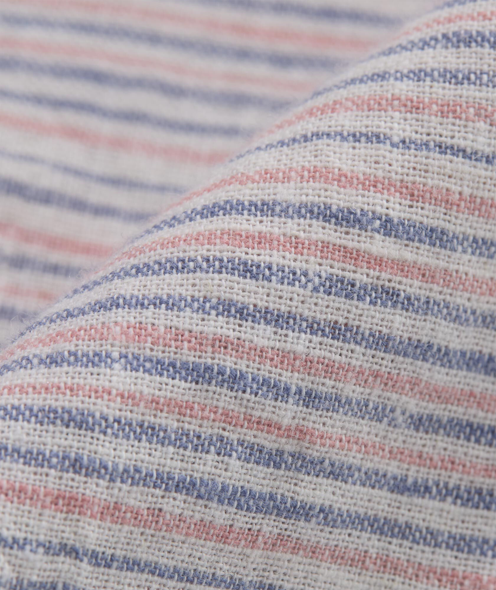 Boys' Stripe Textured Cotton Linen Short-Sleeve Shirt