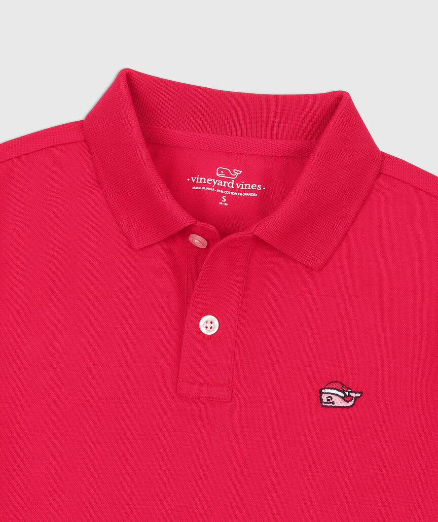 OUTLET Boys' Santa Whale Stretch Pique Polo