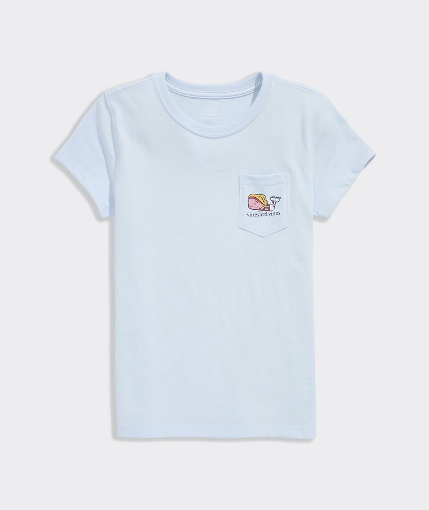 Girls' Soccer Whale Short-Sleeve Pocket Tee
