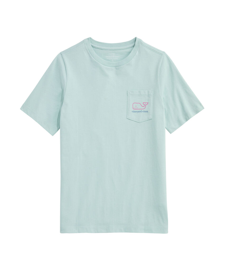 OUTLET Girls' Sequins Vintage Whale Short-Sleeve Pocket Tee