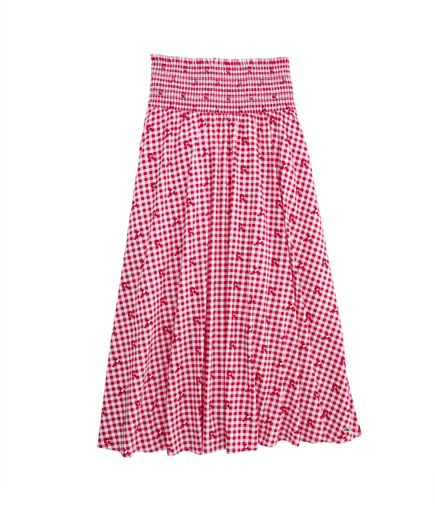 OUTLET Smocked Waist Midi Skirt