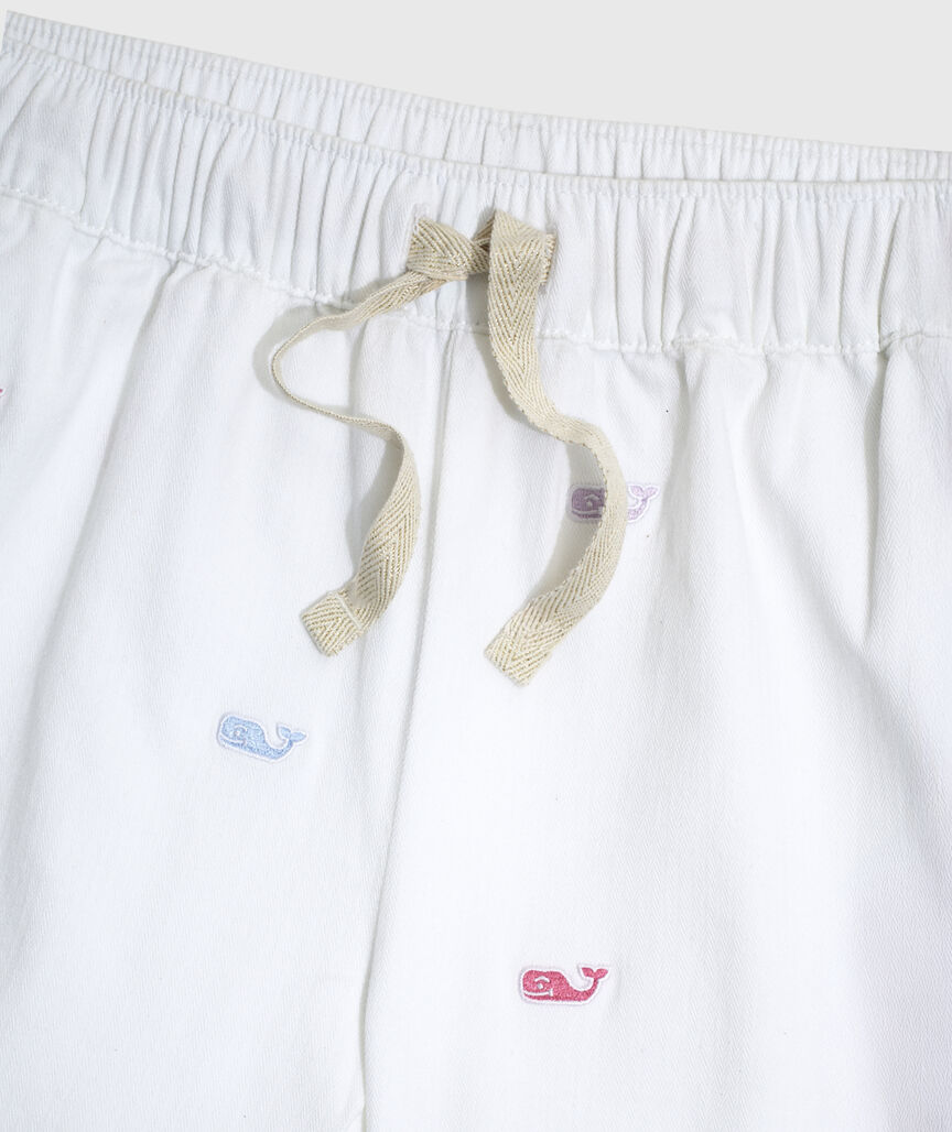 OUTLET Girls' Embroidered Herringbone Pull-On Shorts